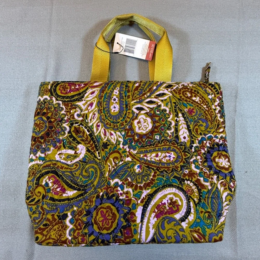 Vera Bradley Essential Lunch Tote Buta Spray Paisley Quilted Cotton 50171-20344